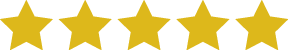 An image of 5 stars that represent the overall rating of patients to correct vision of boca raton.
