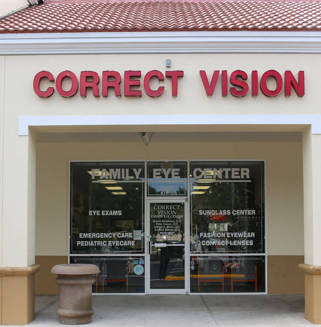 An image of the Correct Vision Family Eye Center in Boca Raton, Contact us today!